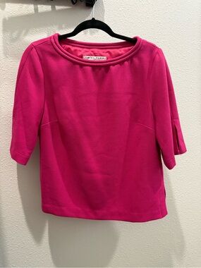 Trina Turk Hot Pink Short Sleeve Boatneck Top
